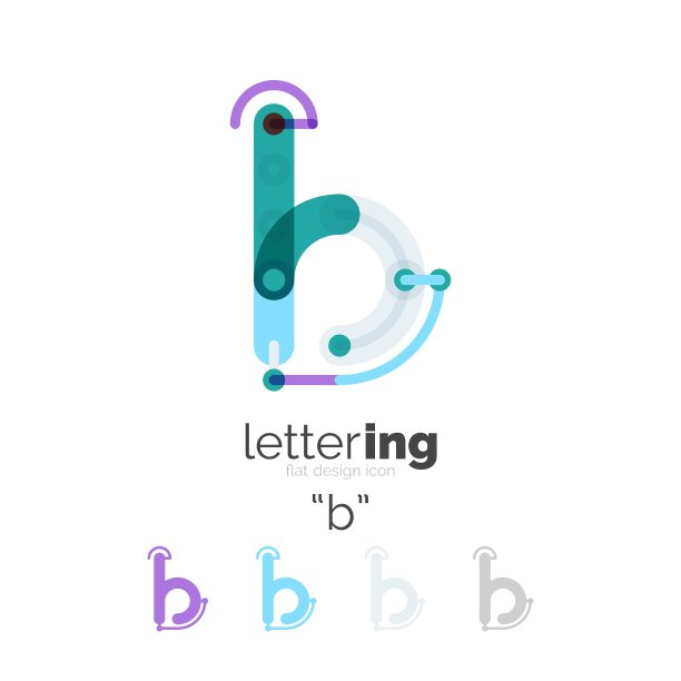 线性商业标志字母图片下载