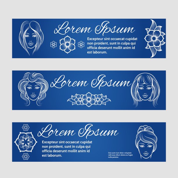 女人的脸和花的网页横幅图片下载