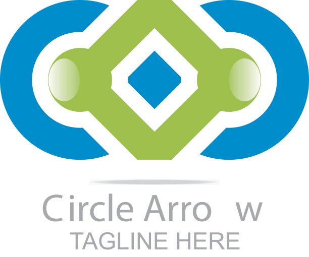 抽象标志字母圆形箭头设计图标图片下载