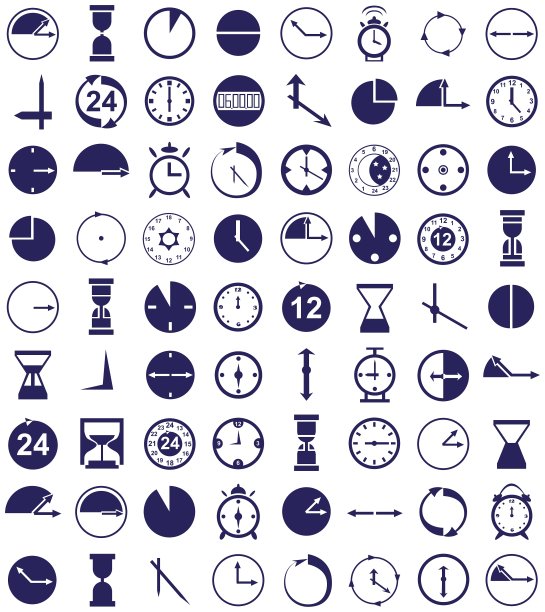 白色的时钟图标图片下载