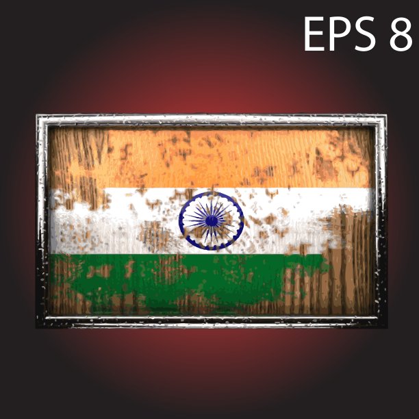 旧木上的旗帜图片下载