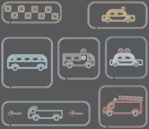霓虹灯交通标志图片下载