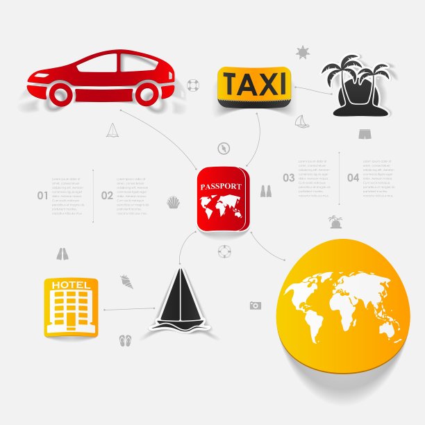 一套夏季旅游图标图片下载