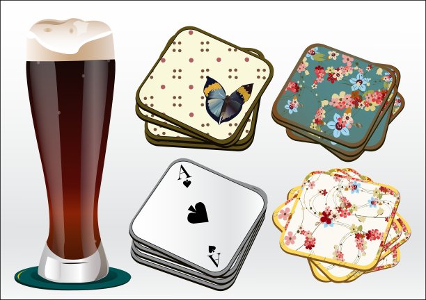 啤酒杯垫素材图片