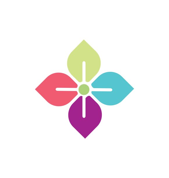 花卉几何美标志图片下载