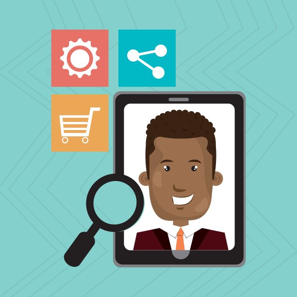 智能手机图标设计孤立的人图片下载