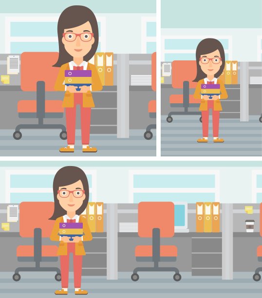 拿着一堆文件夹的女商人图片下载