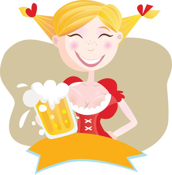 喝啤酒的巴伐利亚女人图片下载