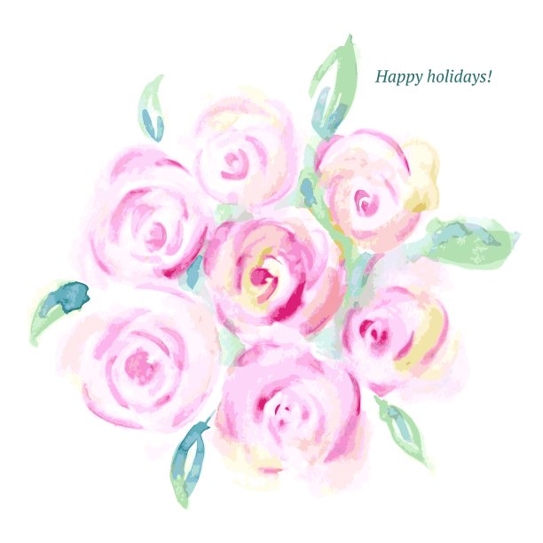 素描水彩花在复古风格图片下载