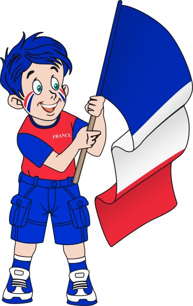 带有法国国旗的扇子图片下载