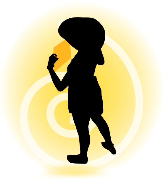 女游客剪影与手袋和图片下载