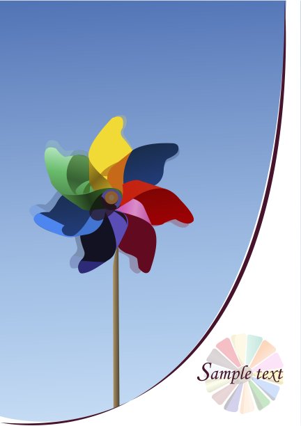 色彩斑斓的风车图片下载