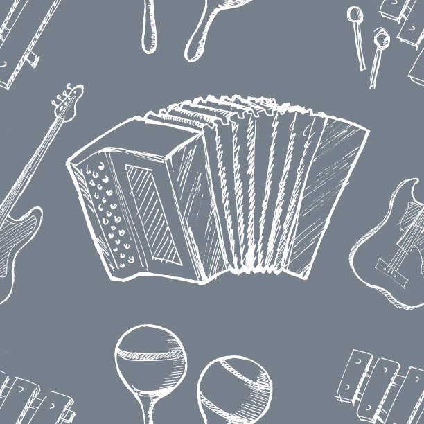 无缝背景与乐器图片下载