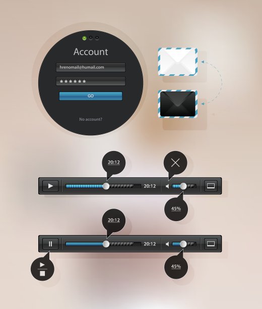 信息图标图形界面的视频图片下载