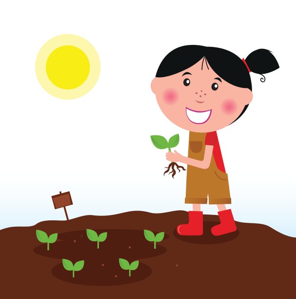 穿着红靴子的园艺女孩图片下载