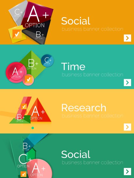 一套信息图表平面设计横幅与图片下载