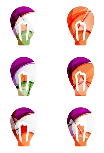 一套抽象的灯泡图标业务图片下载