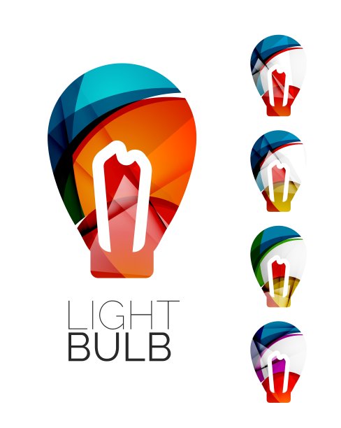 一套抽象的灯泡图标业务图片下载