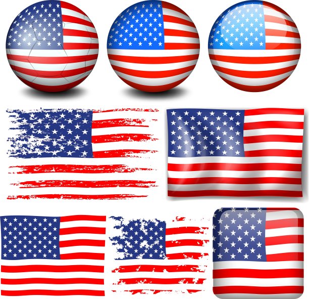 美国国旗的不同设计图片下载