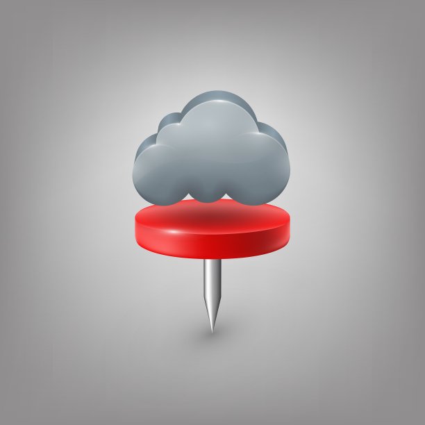 红色大头针图标天气云图片下载