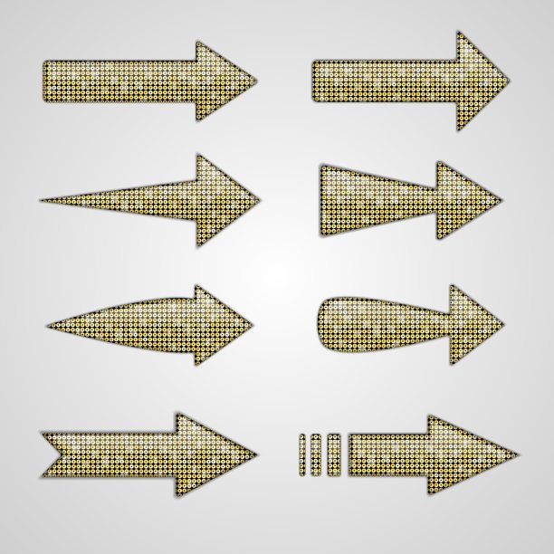 带有亮片元素的银色箭头图片下载