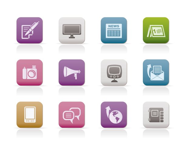 沟通渠道和社交媒体图标图片下载