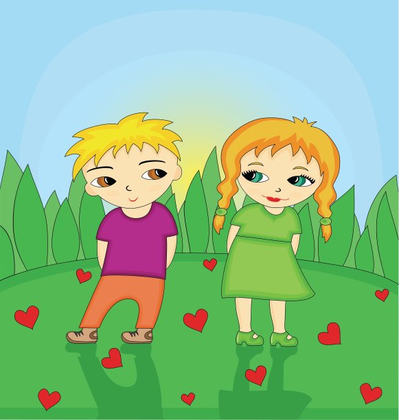 男孩和女孩在恋爱图片下载