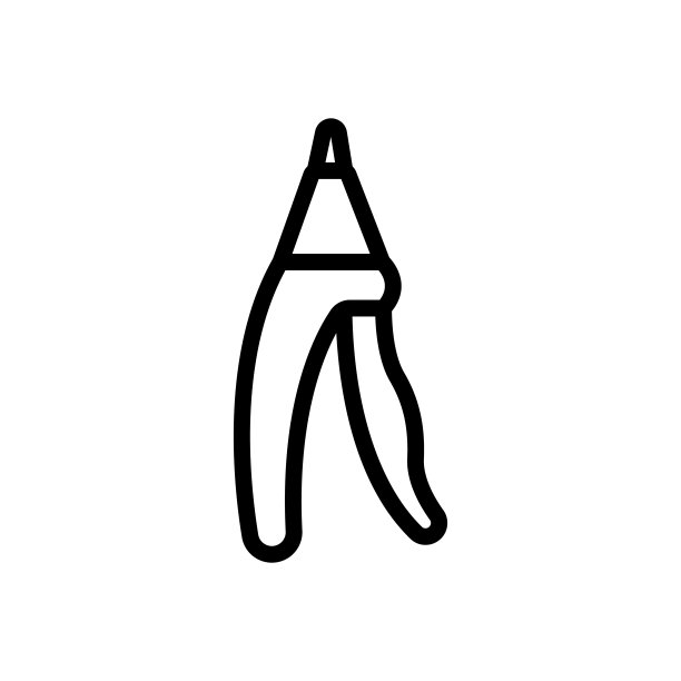 断头台式指甲钳与手握图标矢量轮廓插图图片下载