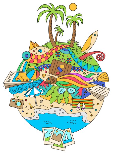 涂鸦的暑假图片下载