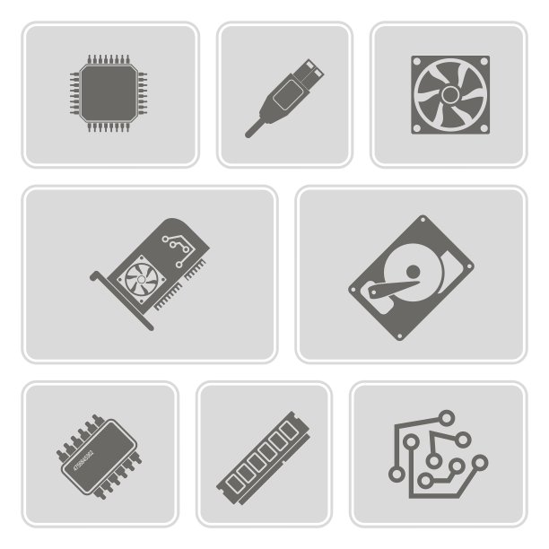 计算机硬件和组件的图标图片下载
