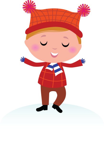 可爱的冬天小男孩孤立在白色图片下载