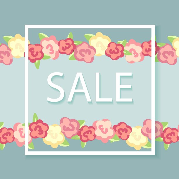 花卉背景与文字销售图片下载