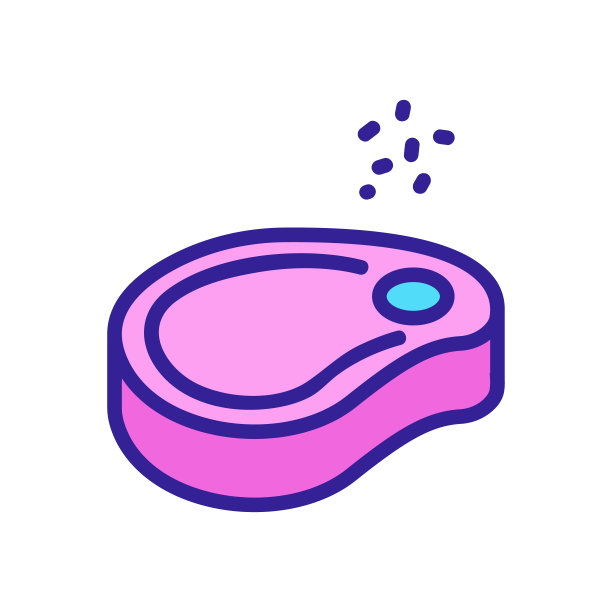 咸肉牛排图标矢量轮廓插图图片下载