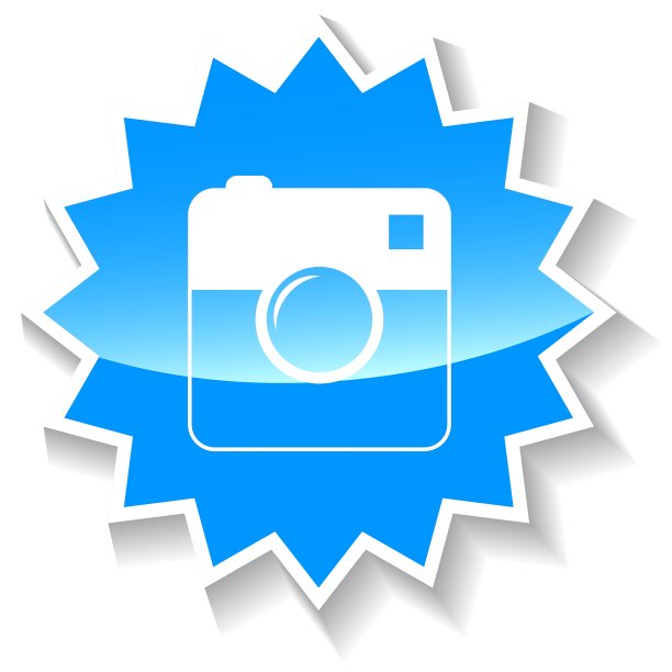 相机蓝色图标图片下载