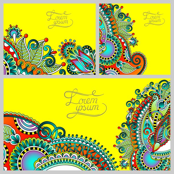 一套花卉装饰背景模板框架图片下载