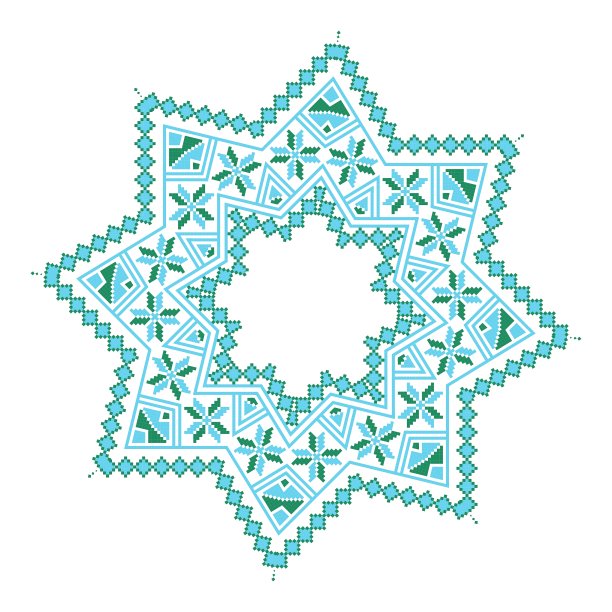 民族装饰曼荼罗的几何图案在蓝色图片下载