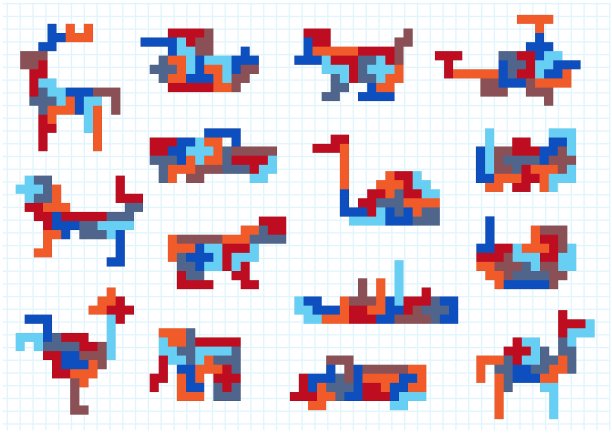 一套动物形象和交通工具图片下载