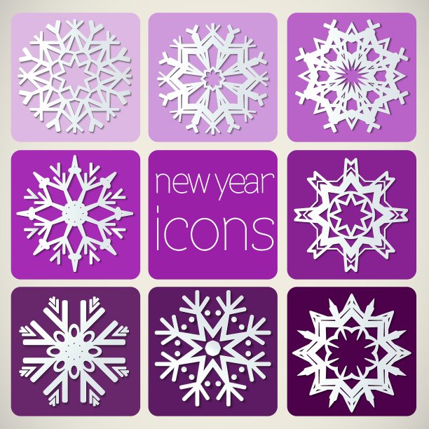 新年标志集雪花图片下载