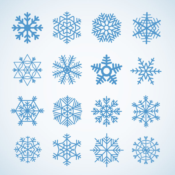 蓝色雪花图案合集图片下载