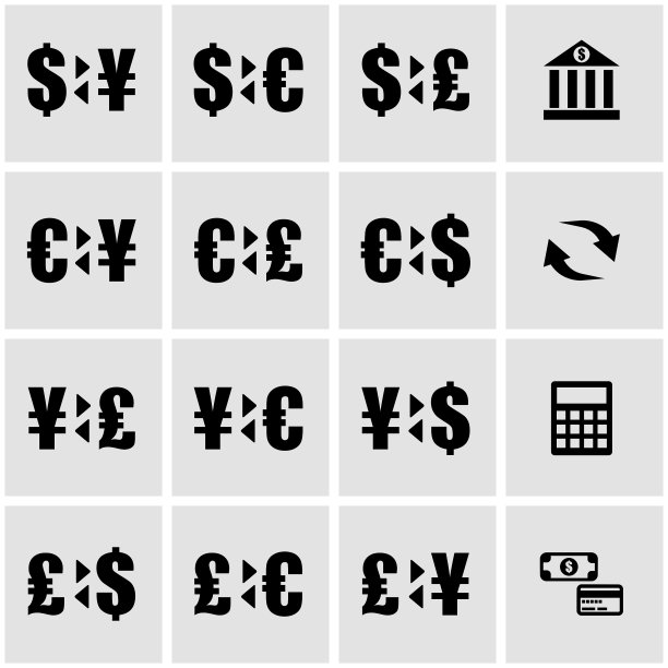 黑色银行图标集图片下载