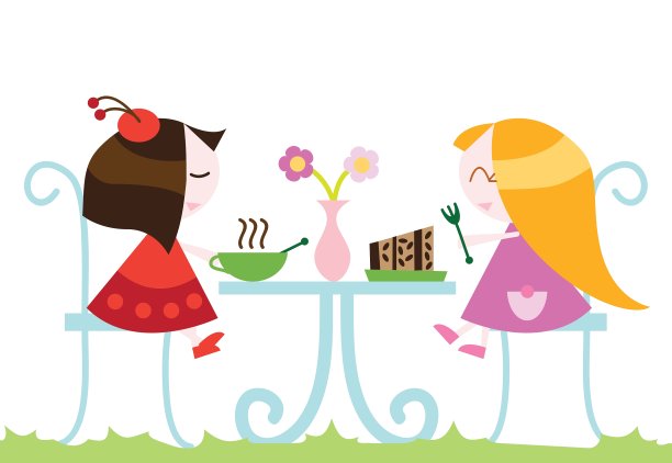 女孩吃晚餐图片下载