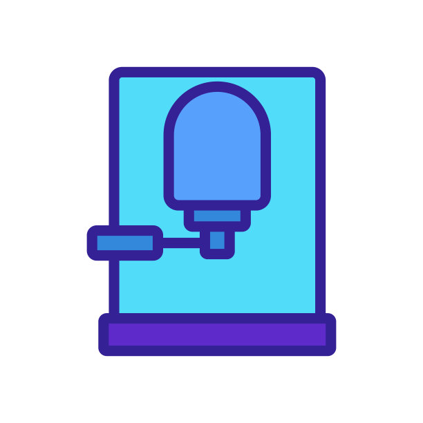 咖啡机与滤镜支架图标矢量轮廓插图图片下载