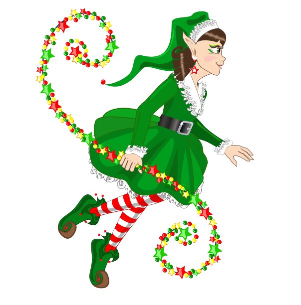 用星星装饰的圣诞小精灵图片下载