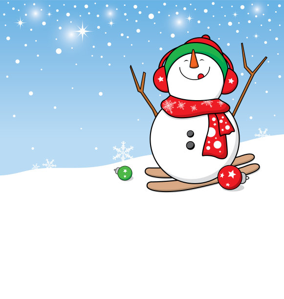 圣诞背景的雪人设计图片下载