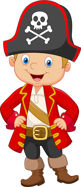 卡通小男孩海盗船长图片下载