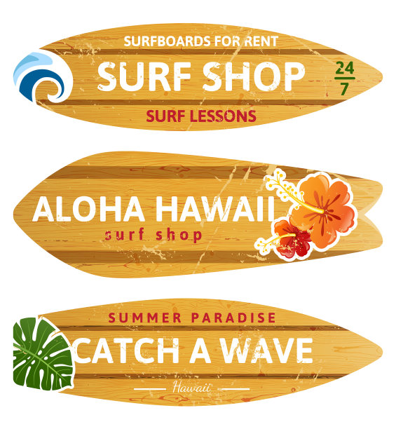 木制的冲浪板图片下载