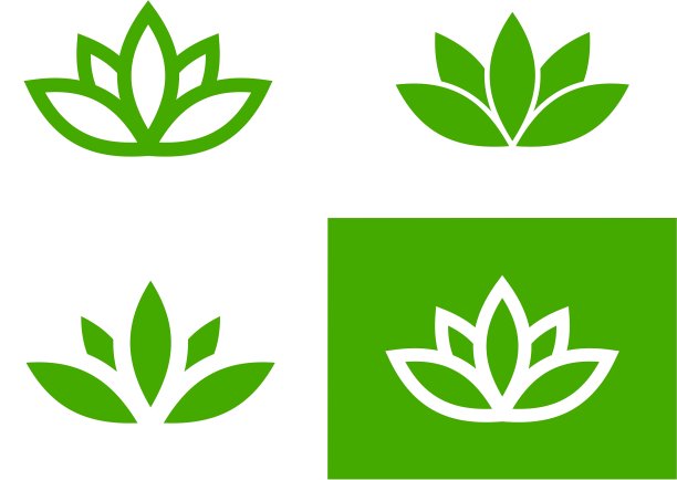 绿色莲花套装图片下载