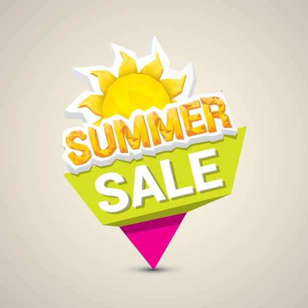 酷暑促销贴纸图片下载