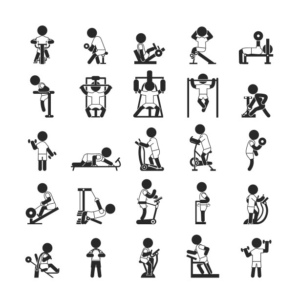 健身馆人体象形图图标图片下载