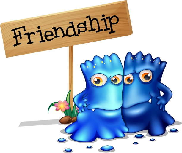 两个蓝色的怪物旁边的标志图片下载
